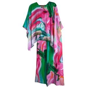 Dilemma New York Silk Abstract Handkerchief Top Skirt Set Art to Wear Lagenlook